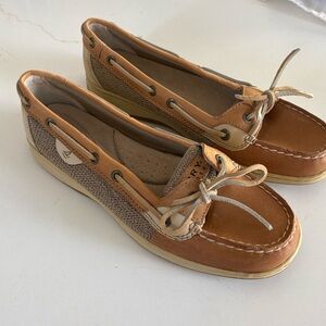 Sperry Top Sider Women's Angelfish Boat Shoe. Linen and Oat Size 8.5 W